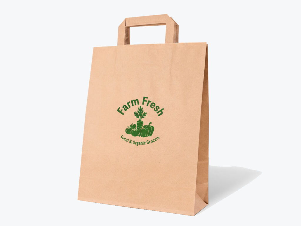 Papírové tašky s potiskem - 4 1 Taška s potiskem farm fresh