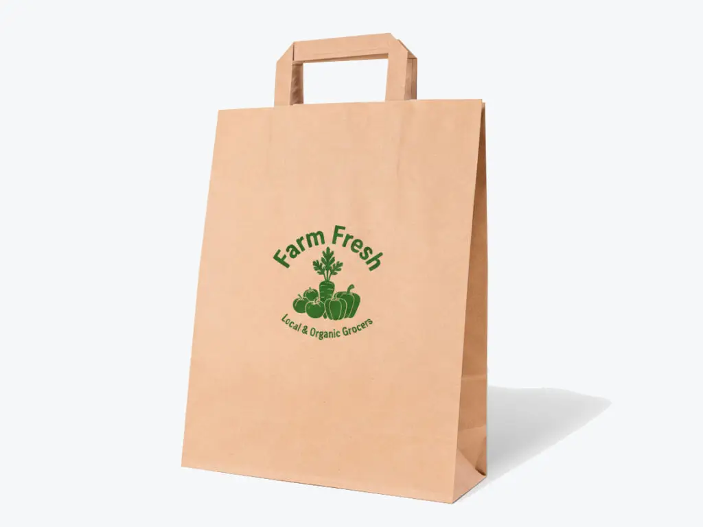 Papírové tašky s potiskem - 4 1 Taška s potiskem farm fresh
